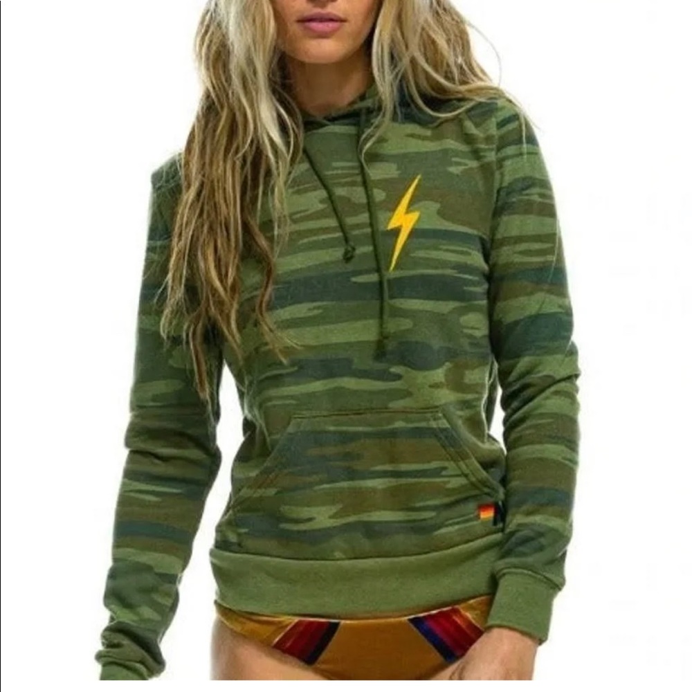 Aviator Nation Limited Edition Camo Hoodie | Color: Green | Size: M